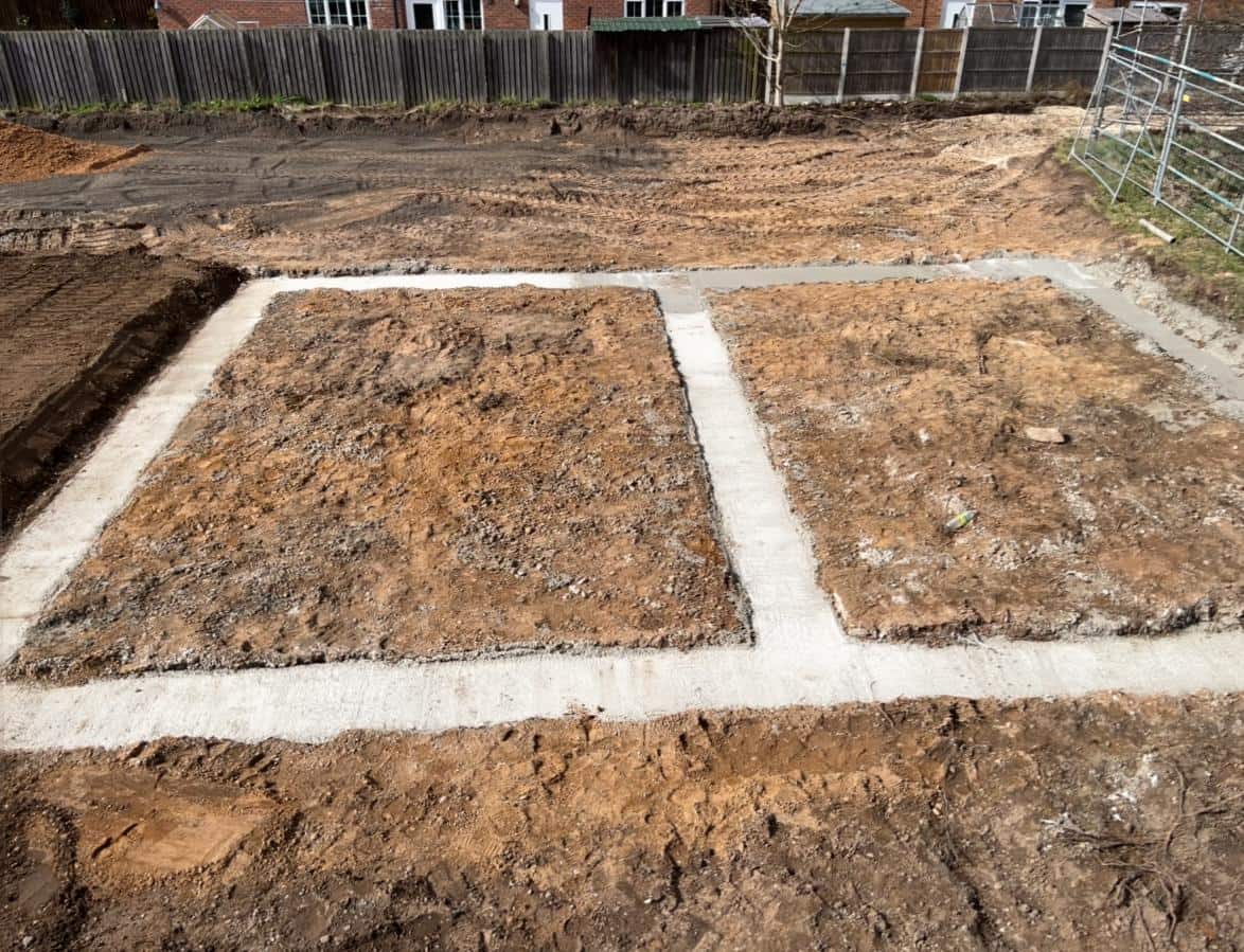 Foundation footings set out and shuttered