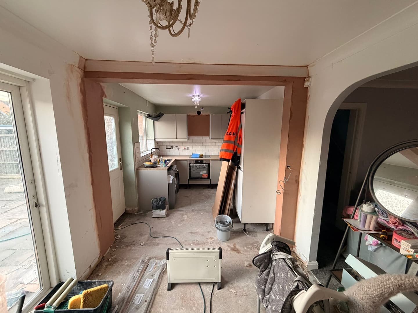 Ground floor opened up, during
