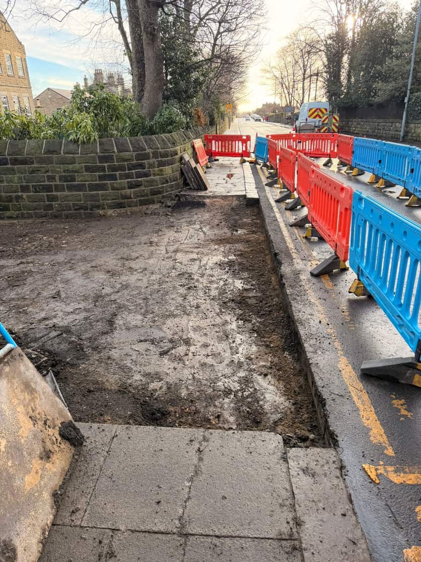 Footpath and kerbing rebuilt under traffic management